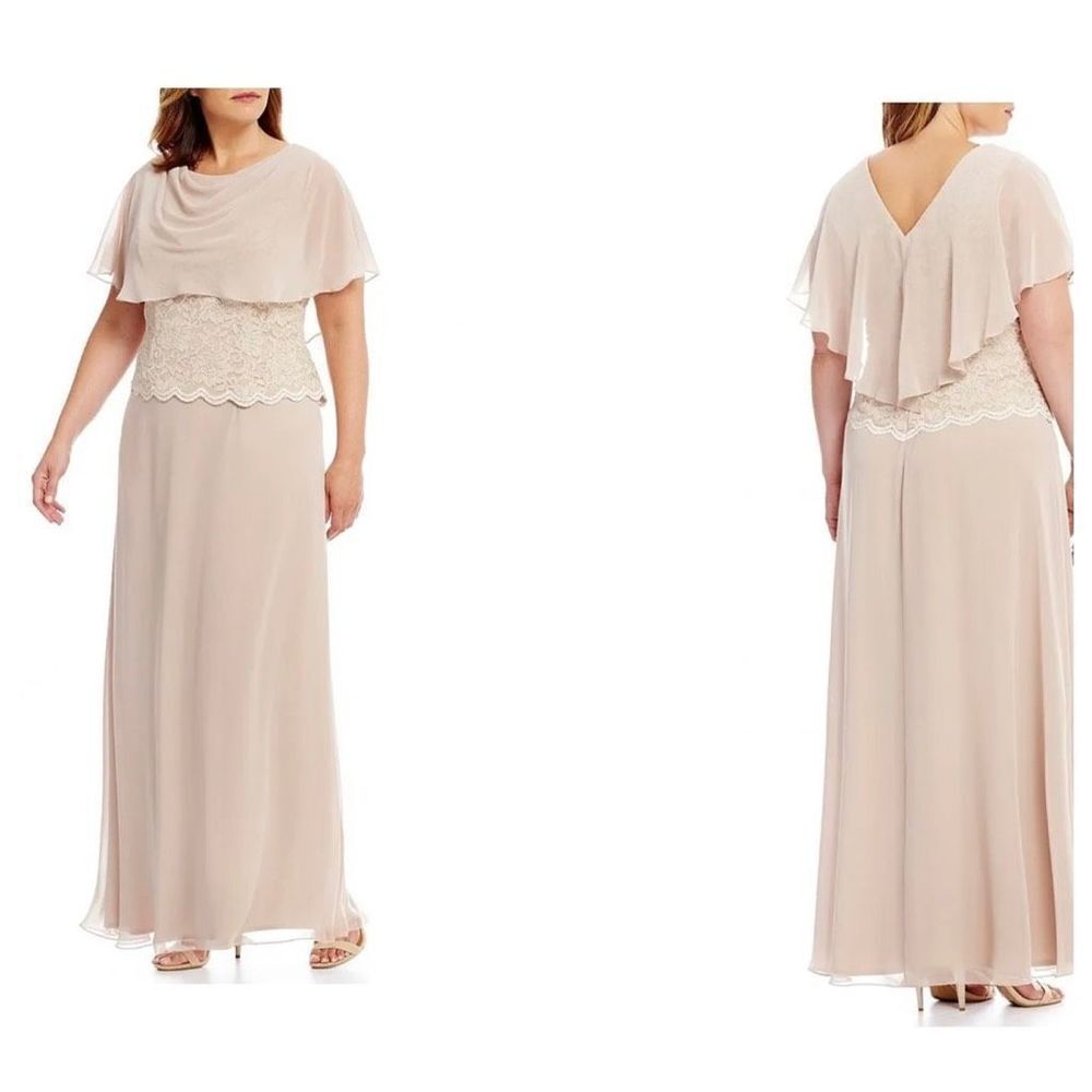 New Jessica Howard Cream Maxi Dress Formal Size 10 Mother of the Bride or Formal